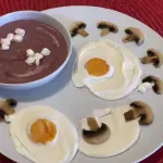 Desayuno con Huevo, Champiñones, Calabacín y Yogurt