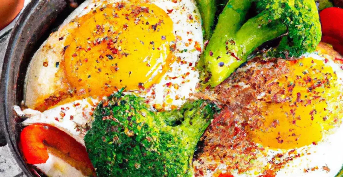 Desayuno con Huevo, Pimientos, Cebolla y Brócoli