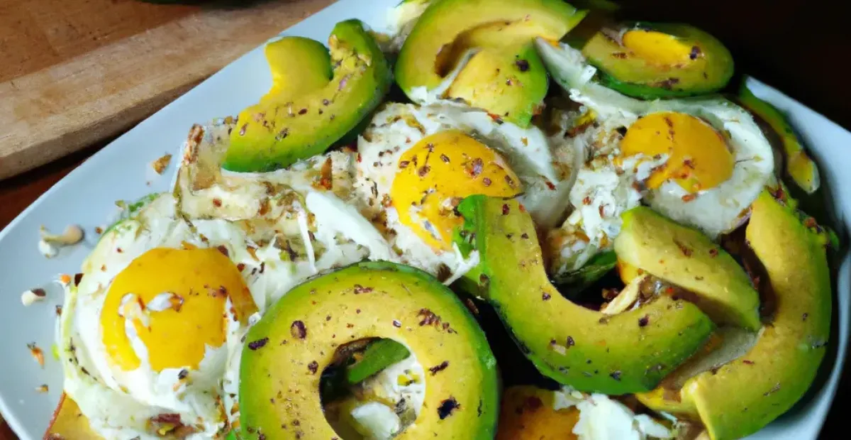 Desayuno Saludable con Huevo, Aguacate, Pechuga de Pollo y Pan