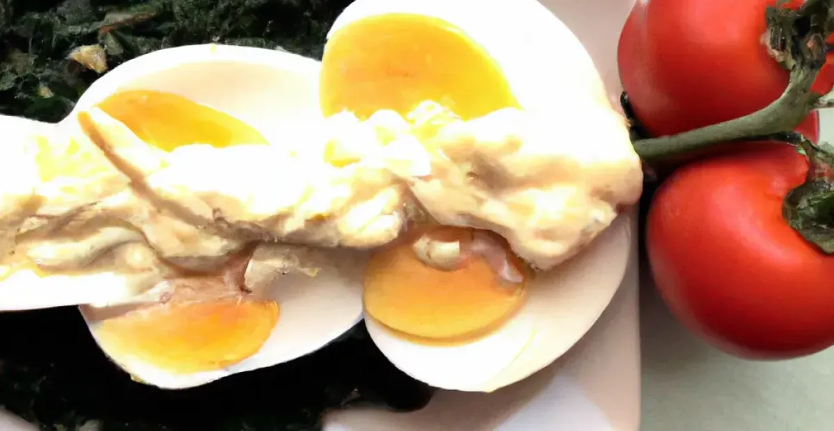Desayuno Saludable con Huevo, Espinacas, Tomates y Yogurt