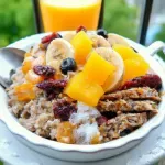 Desayuno Saludable con Pechuga de Pollo, Queso, Avena y Frutas Frescas