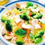 Receta de Espagueti con Brócoli, Garbanzos y Espárragos
