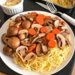 Receta de Espaguetis con Champiñones, Zanahoria y Coliflor