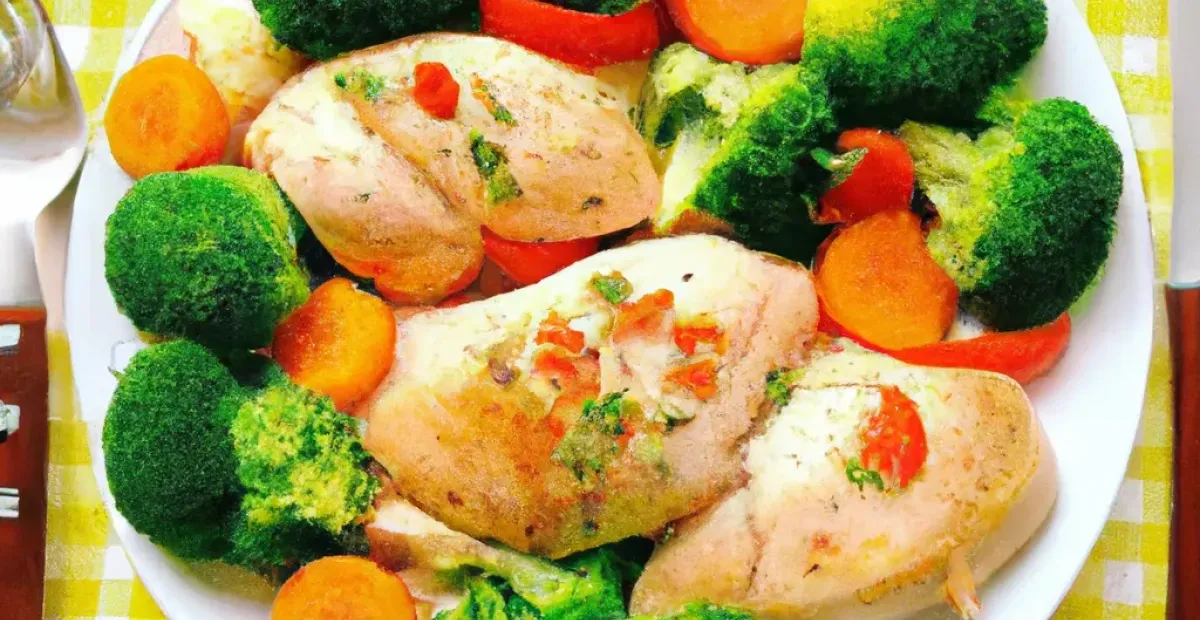 Receta de Pollo con Brócoli, Pimientos y Carne