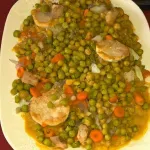 Receta de Pollo con Lentejas, Guisantes y Zanahoria