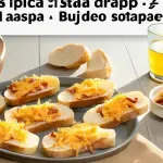 Snacks con Queso, Pan Tostado, Chorizo y Patatas
